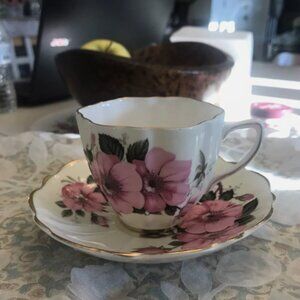 Pink Floral Cup and Saucer